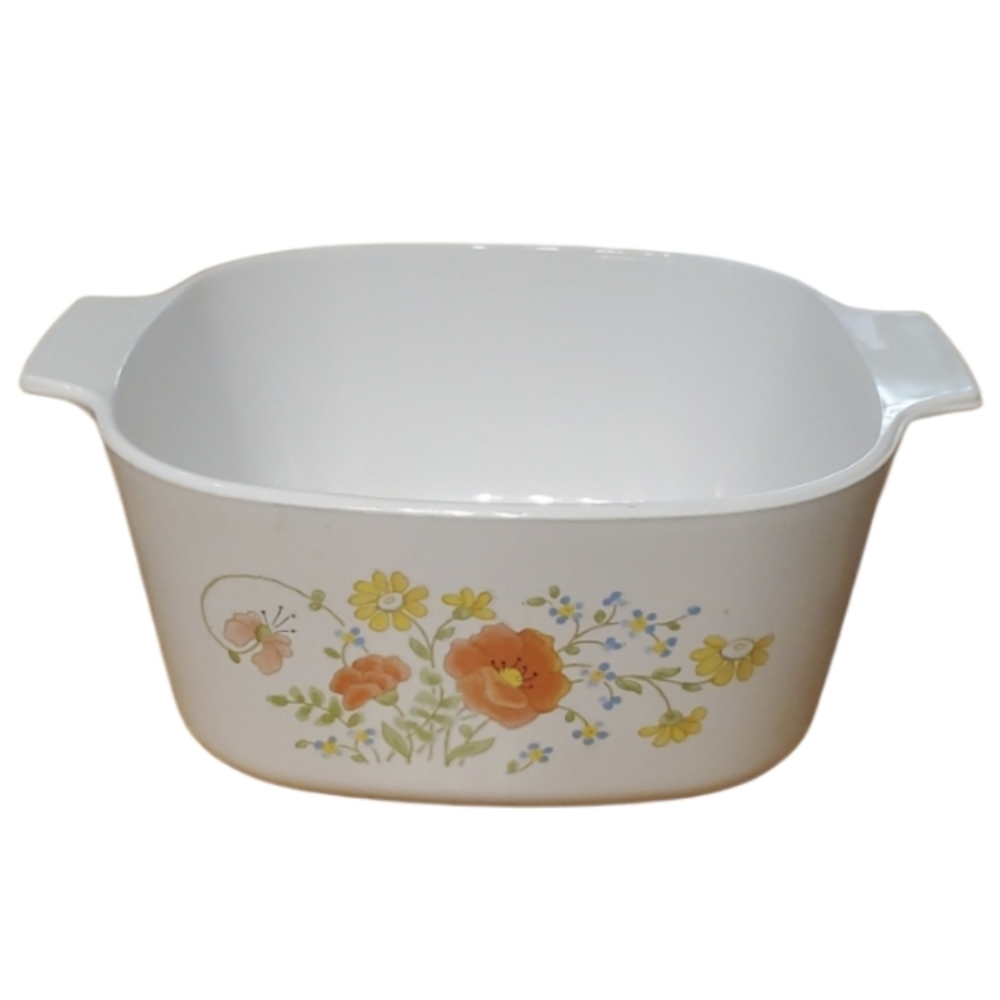 Corning Ware 3 Quart Wildflower‎ Vintage Floral Square Ceramic Casserole Dish